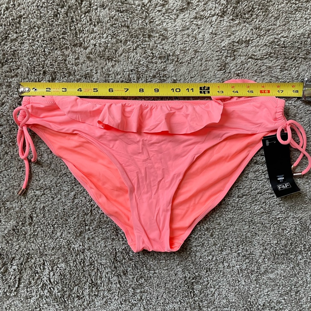 Coral colored Ruffle Bikini Bottom - Picture 3 of 3